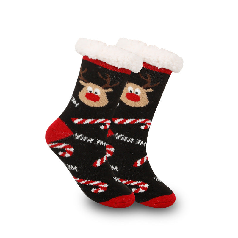 Christmas Women's Thickened Fleece-lined Room Socks