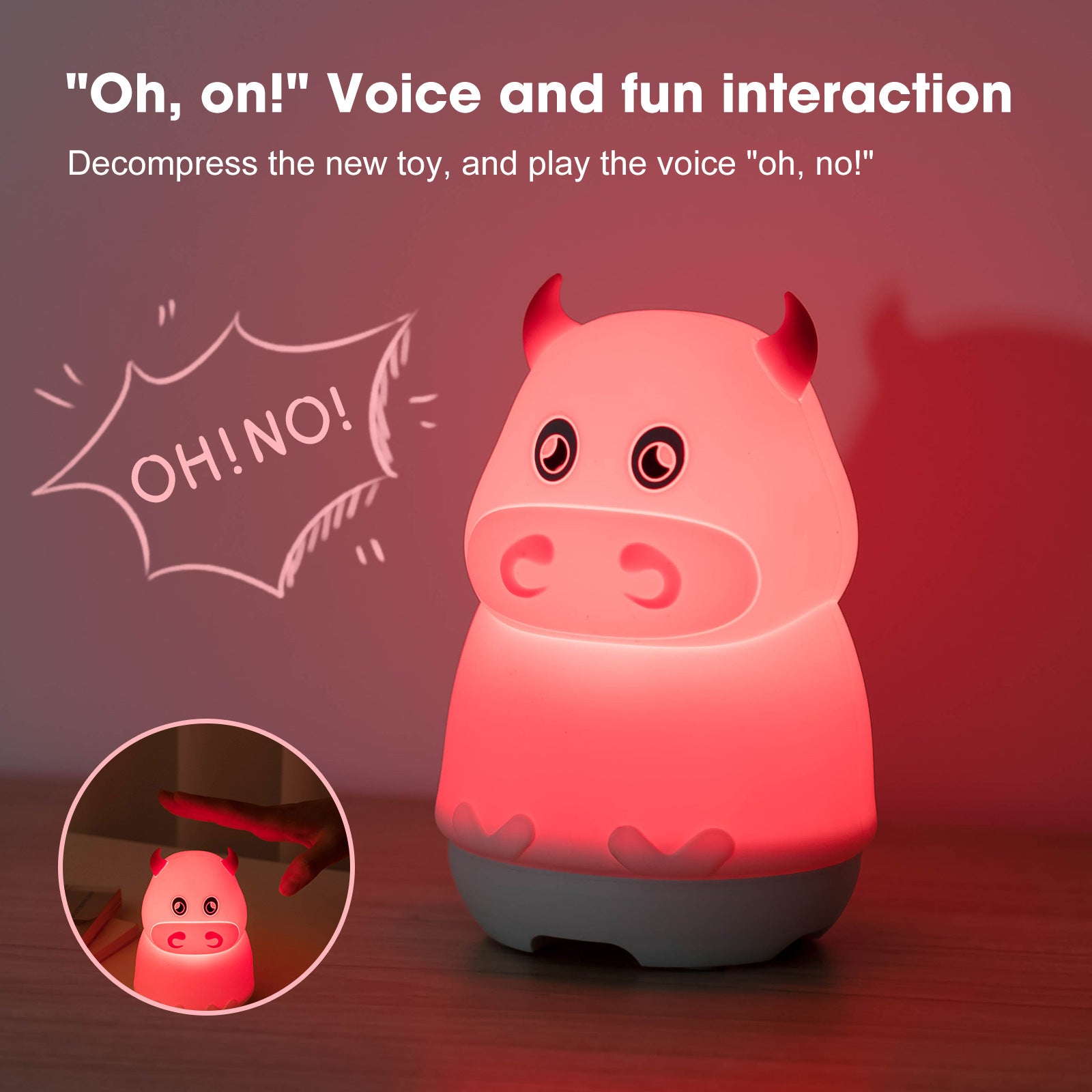 Colorful Silicone Night Light USB Charging Audio Cartoon Creative Decompression Gift