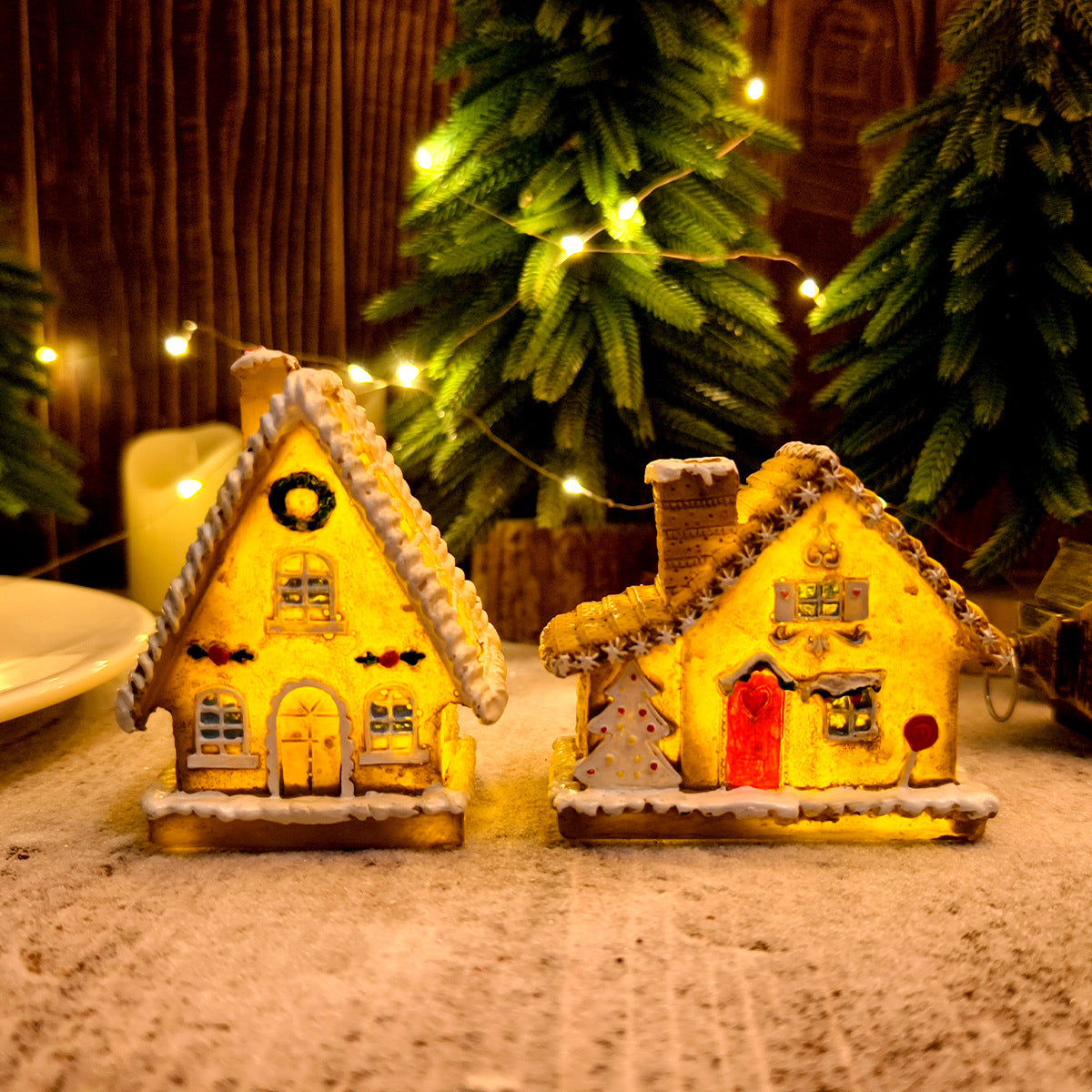 Christmas Small House Micro Landscape Luminous House Furnishings Ornaments
