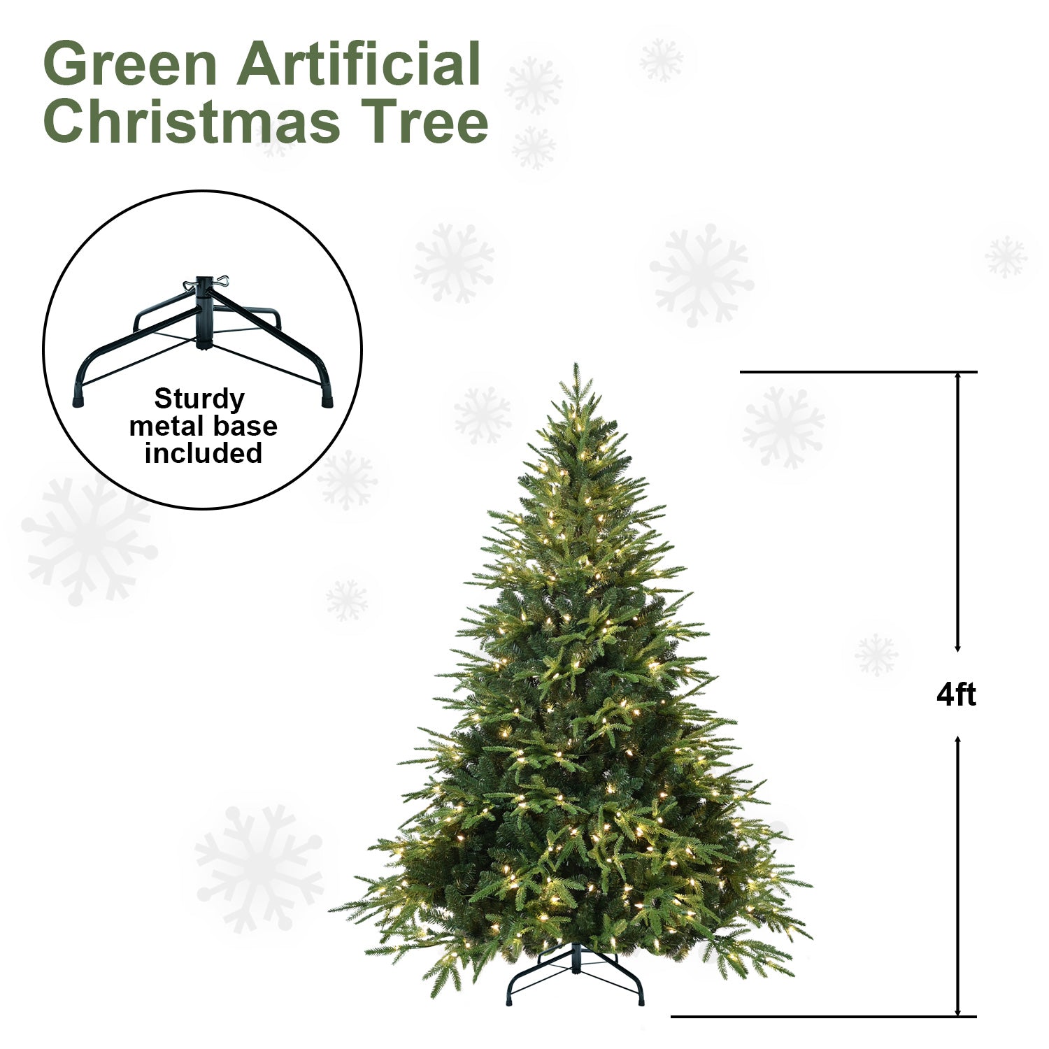 PVC Christmas Tree, Christmas Decorations, Green, With Lights